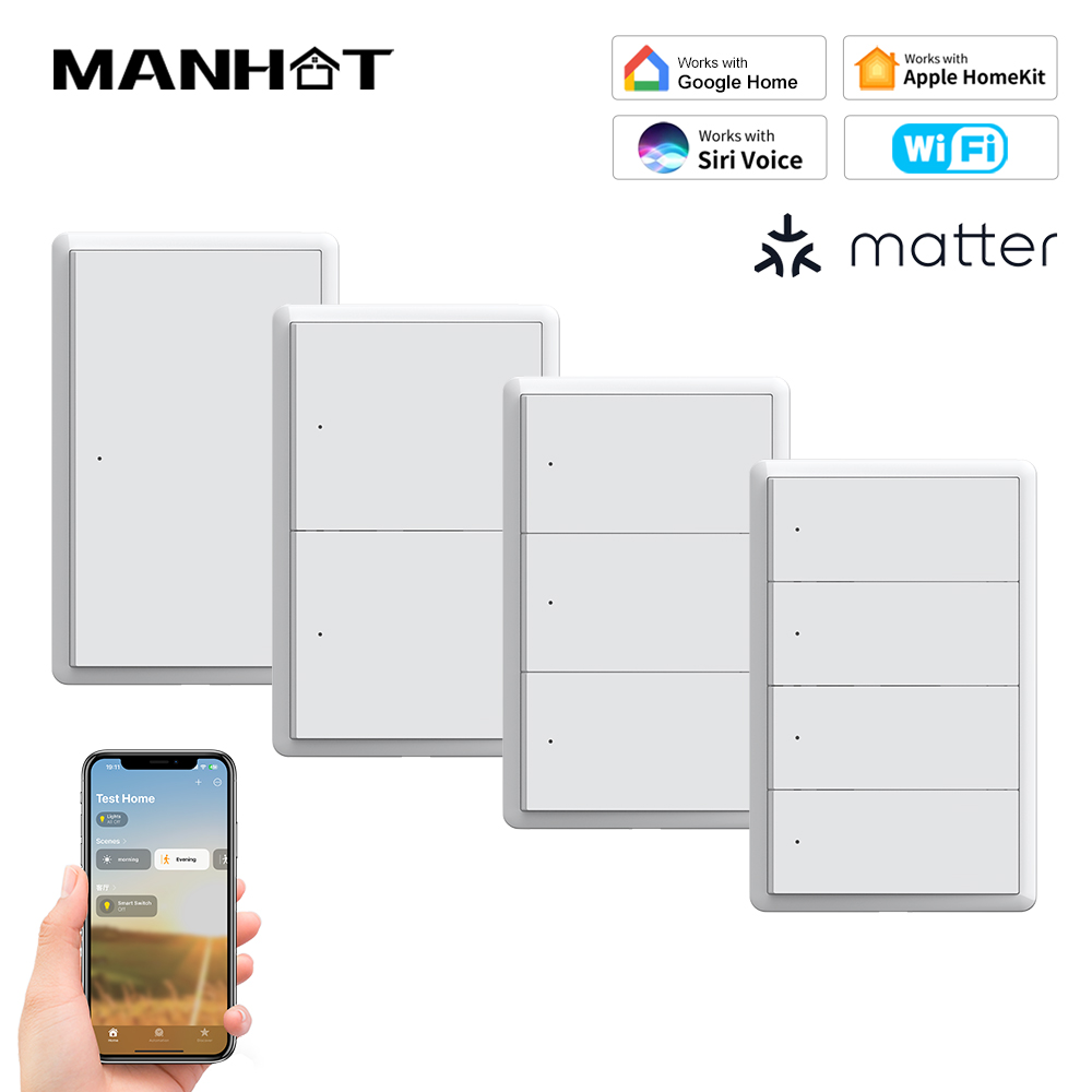 Smart Light Switch Wifi - MANHOT Homekit WiFi Akıllı Anahtar Nötr