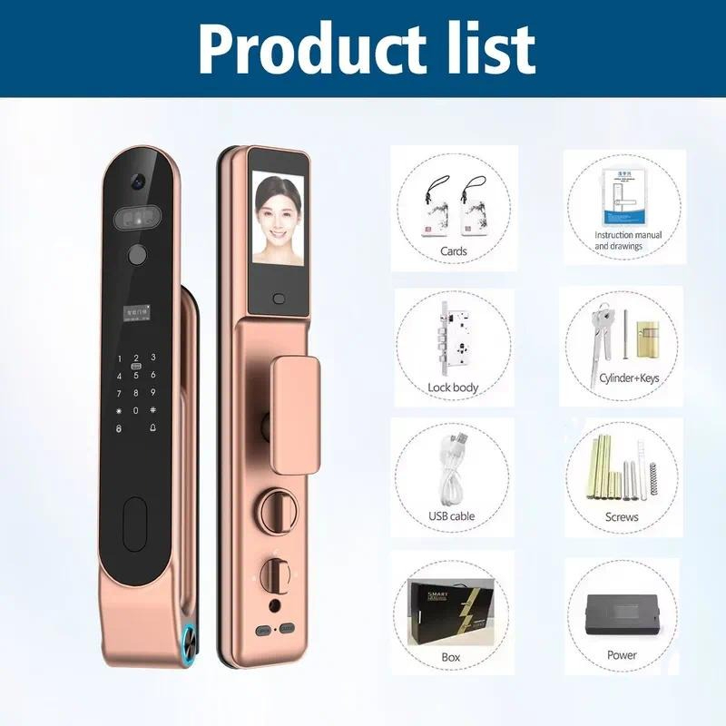Yüksek kaliteli 3D yüz tanıma, - Smart Door Lock Wifi incelemesi ve fiyatı